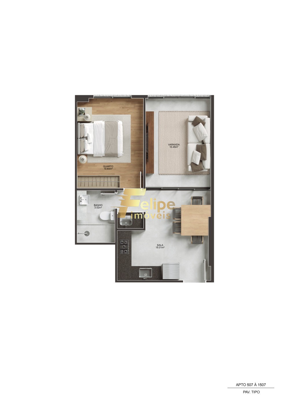 Apartamento, 1 quarto, 42 m² - Foto 9