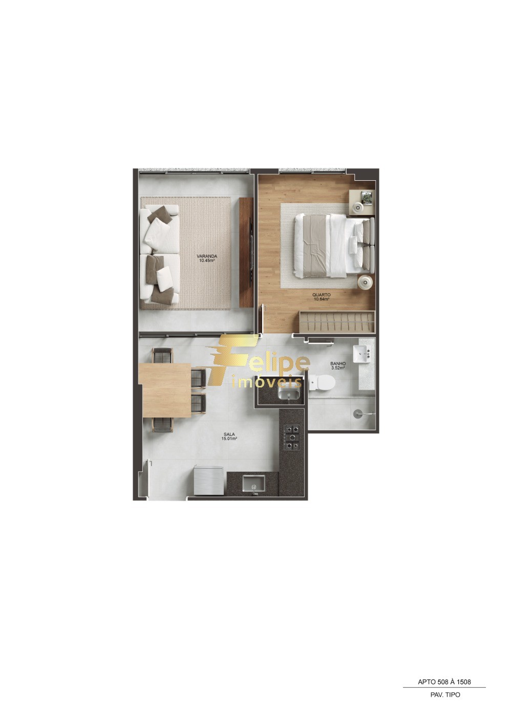 Apartamento, 1 quarto, 42 m² - Foto 8
