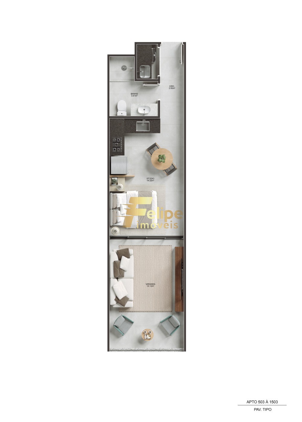 Apartamento, 1 quarto, 42 m² - Foto 13