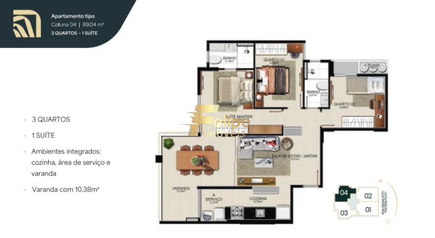 Apartamento, 3 quartos, 89 m² - Foto 10