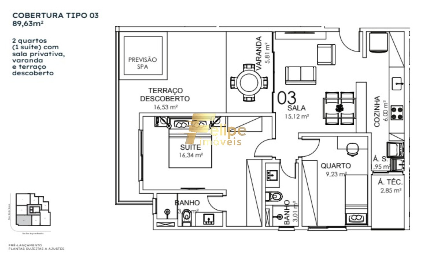 Cobertura, 2 quartos, 85 m² - Foto 6