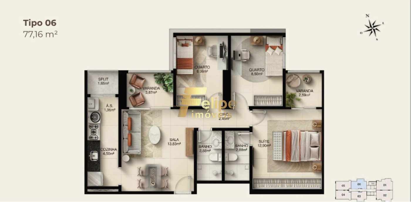 Apartamento, 3 quartos, 75 m² - Foto 21