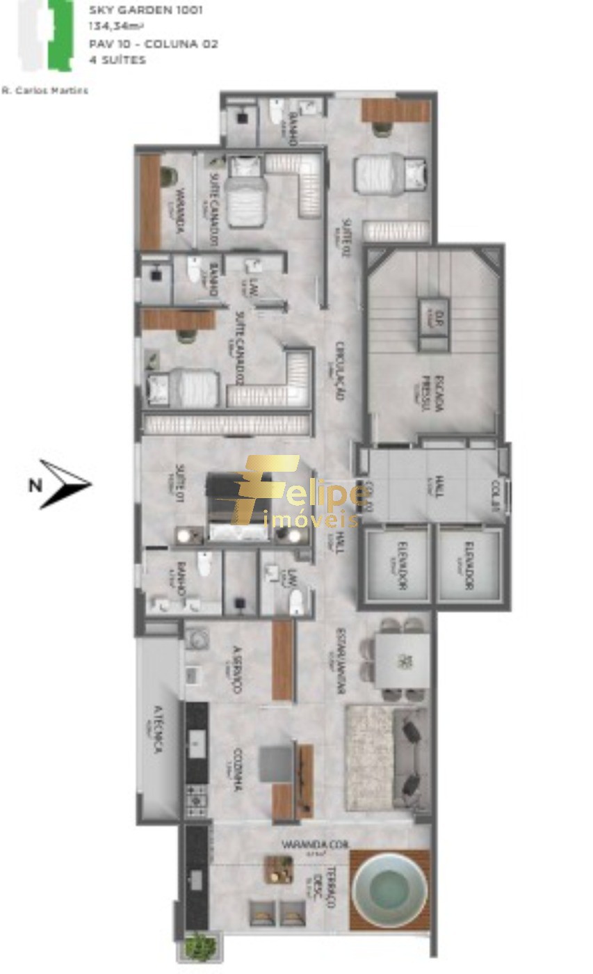 Apartamento, 4 quartos, 138 m² - Foto 2