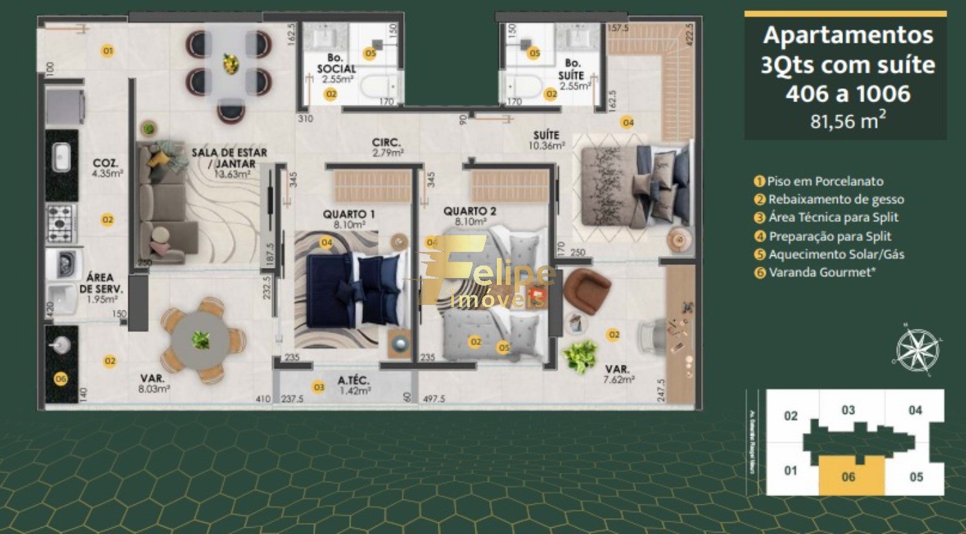 Apartamento, 3 quartos, 81 m² - Foto 2
