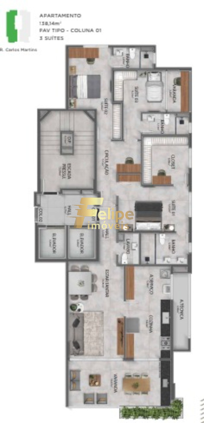 Apartamento, 4 quartos, 138 m² - Foto 3