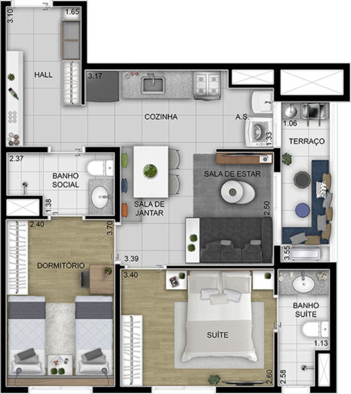 Apartamento à venda com 2 quartos, 55m² - Foto 14