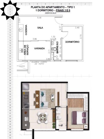 Apartamento à venda com 1 quarto, 37m² - Foto 3