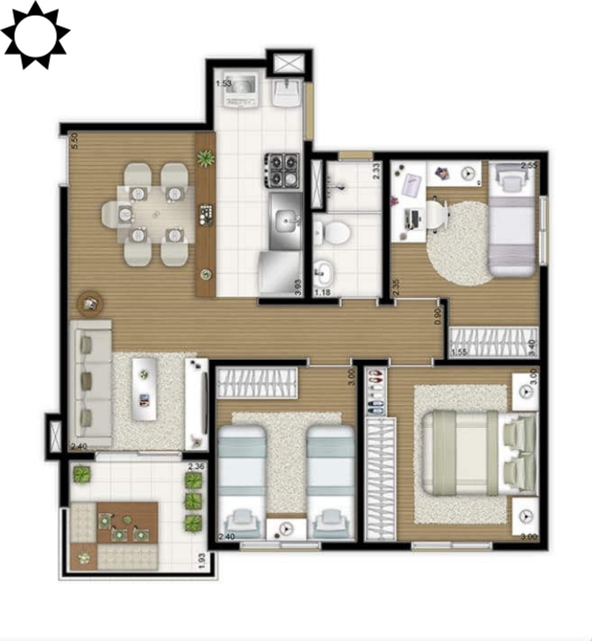 Apartamento à venda com 3 quartos, 63m² - Foto 19