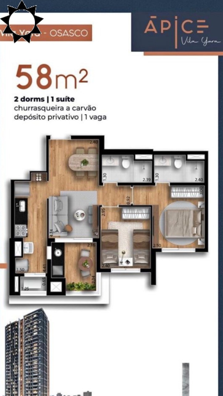 Apartamento à venda com 2 quartos, 58m² - Foto 12