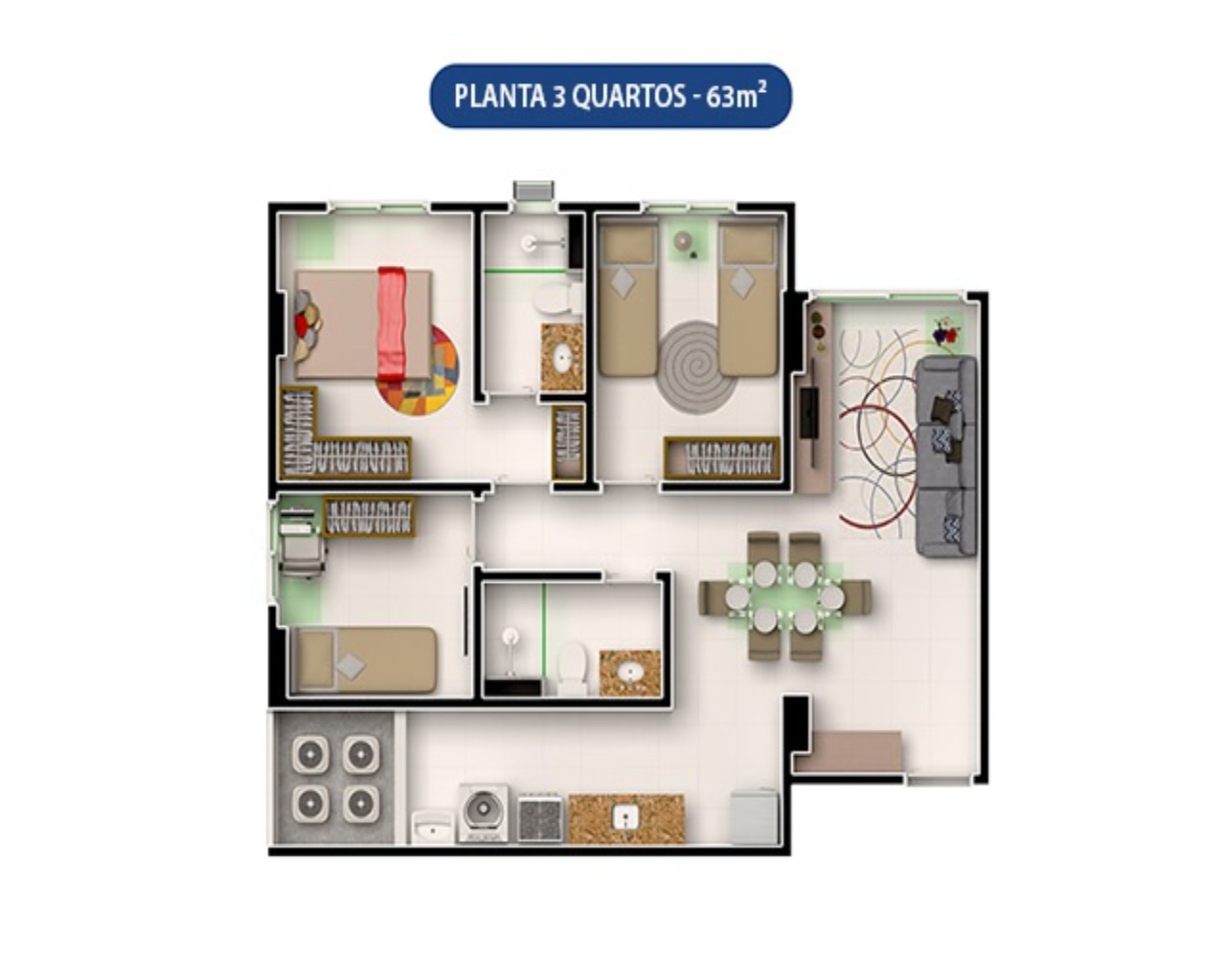 Apartamento, 3 quartos, 63 m² - Foto 22
