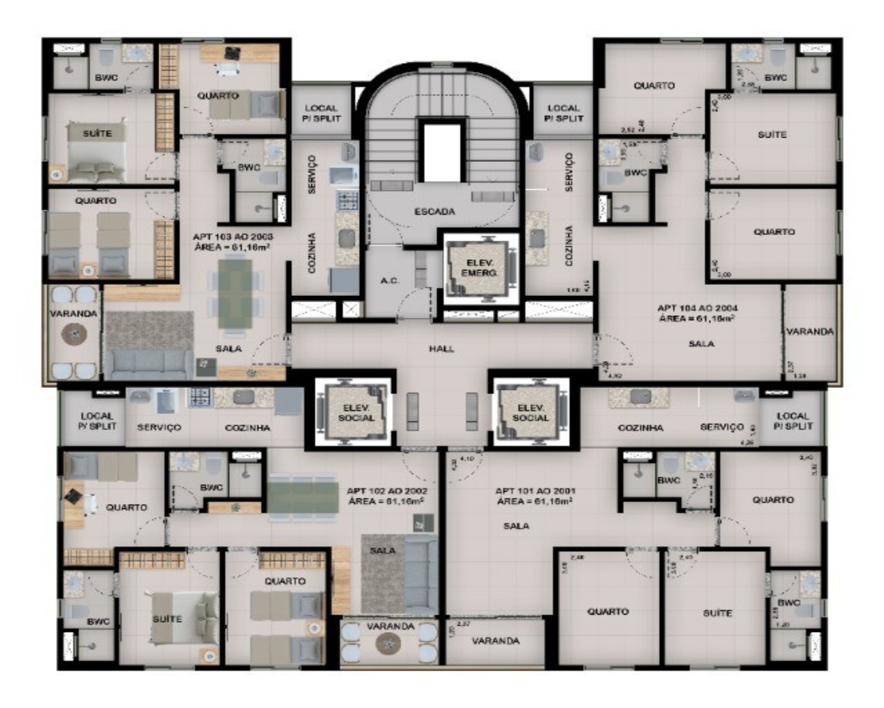 Apartamento, 3 quartos, 61 m² - Foto 16