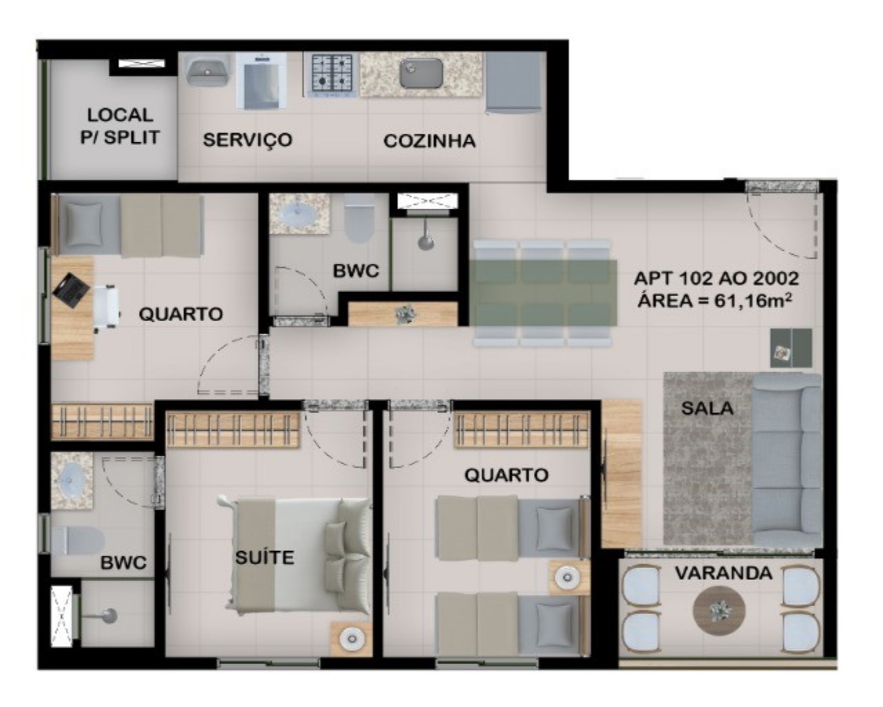 Apartamento, 3 quartos, 61 m² - Foto 17