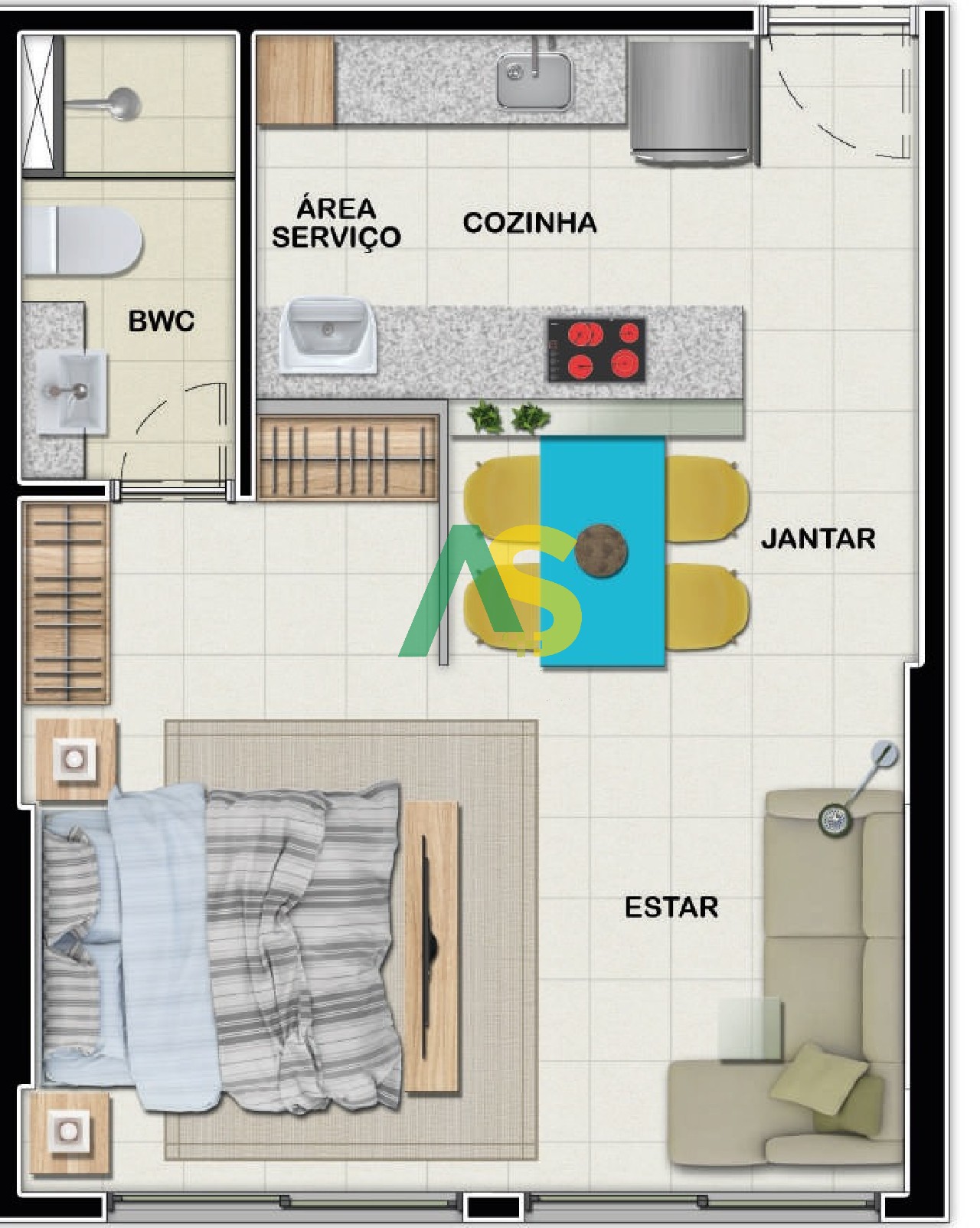 Apartamento à venda com 1 quarto, 35m² - Foto 9