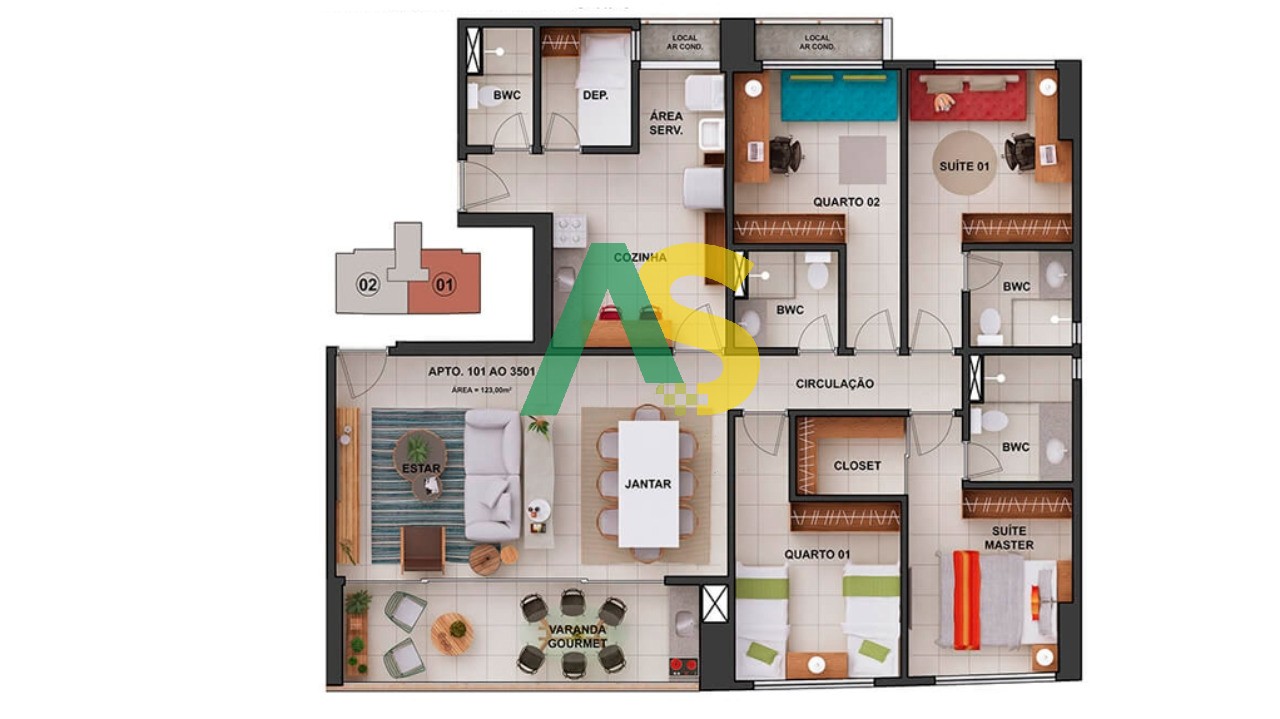 Apartamento à venda com 4 quartos, 123m² - Foto 11