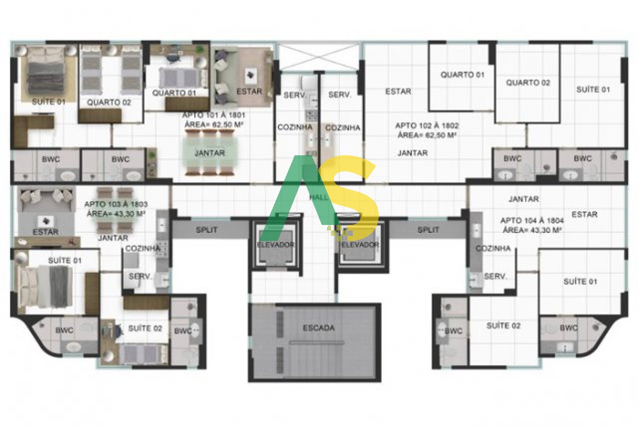 Apartamento à venda com 3 quartos, 62m² - Foto 8