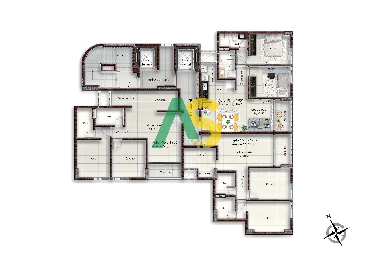 Apartamento à venda com 2 quartos, 51m² - Foto 17