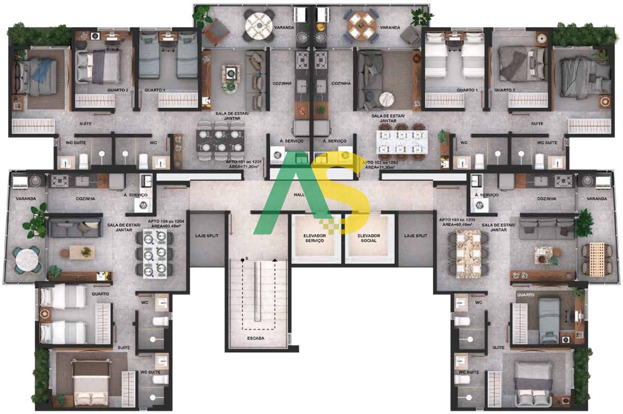 Apartamento à venda com 2 quartos, 61m² - Foto 17