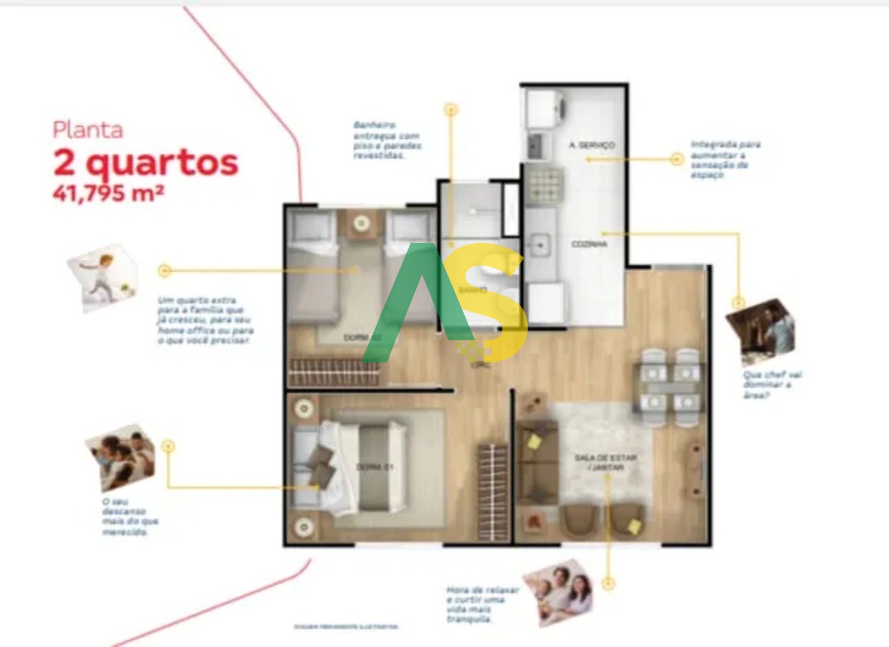 Apartamento à venda com 2 quartos, 42m² - Foto 9