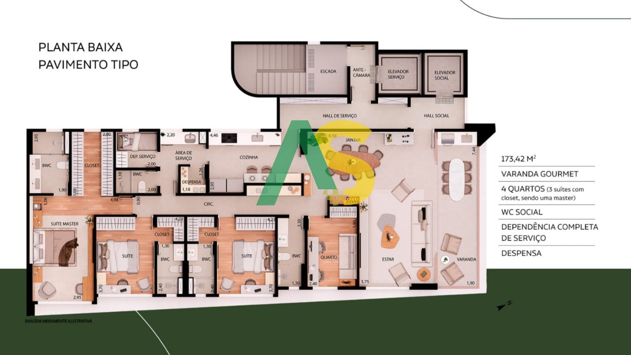 Apartamento à venda com 4 quartos, 173m² - Foto 21