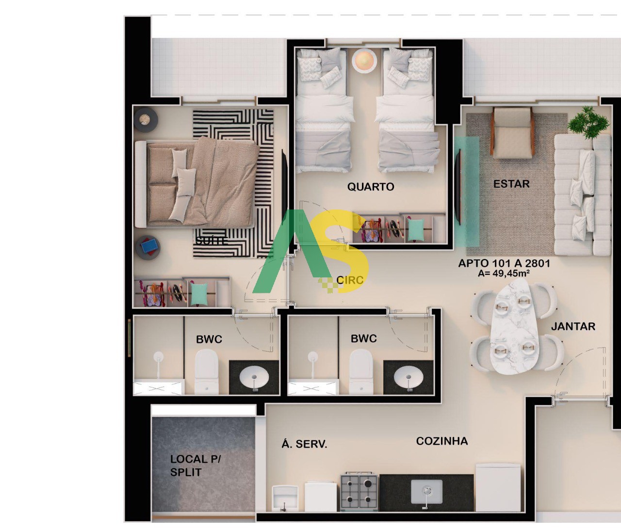 Apartamento à venda com 2 quartos, 49m² - Foto 30