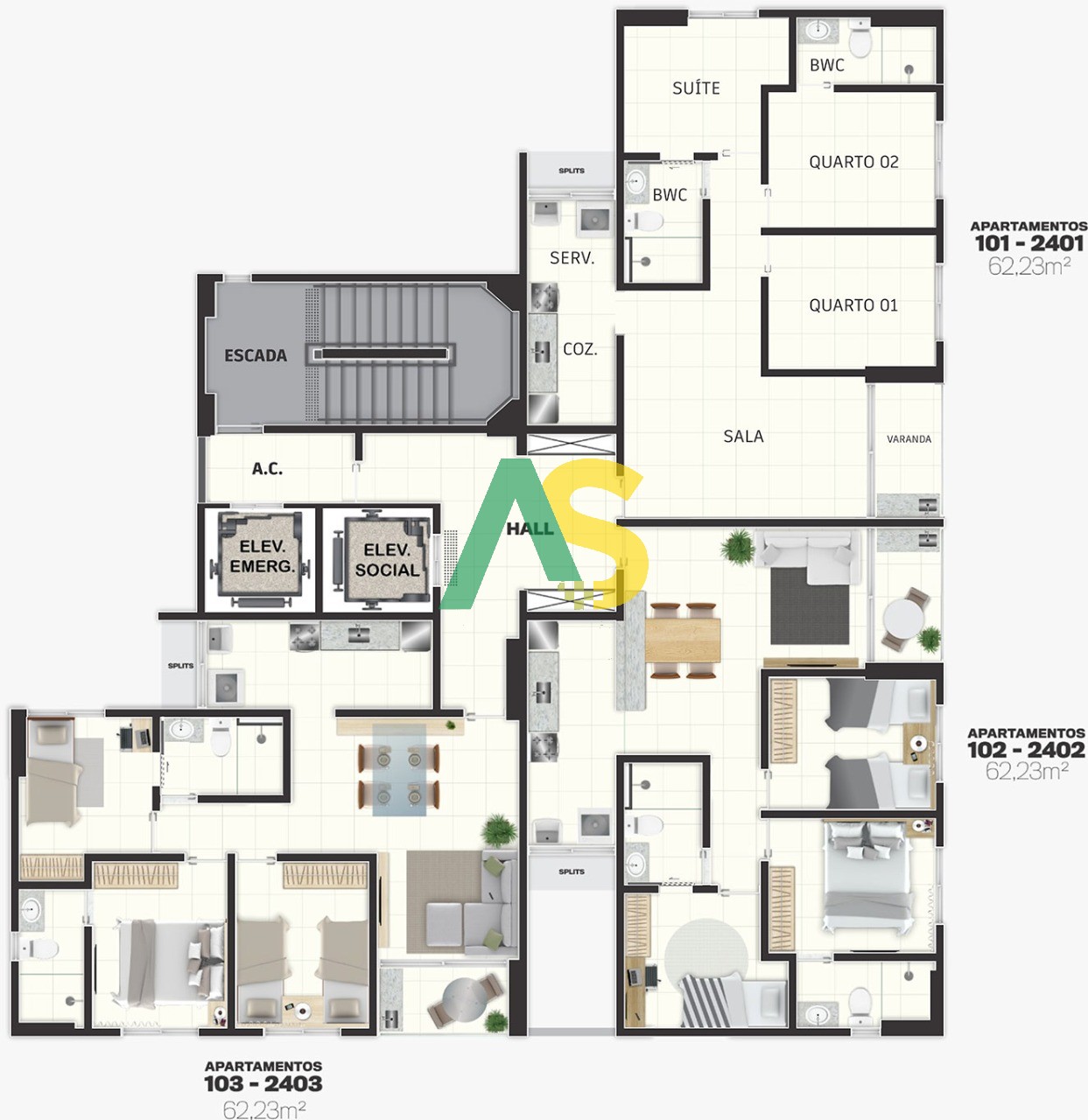 Apartamento, 3 quartos, 62 m² - Foto 25
