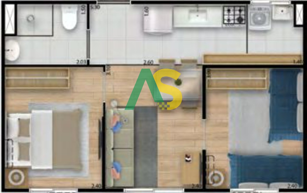 Apartamento, 2 quartos, 37 m² - Foto 19