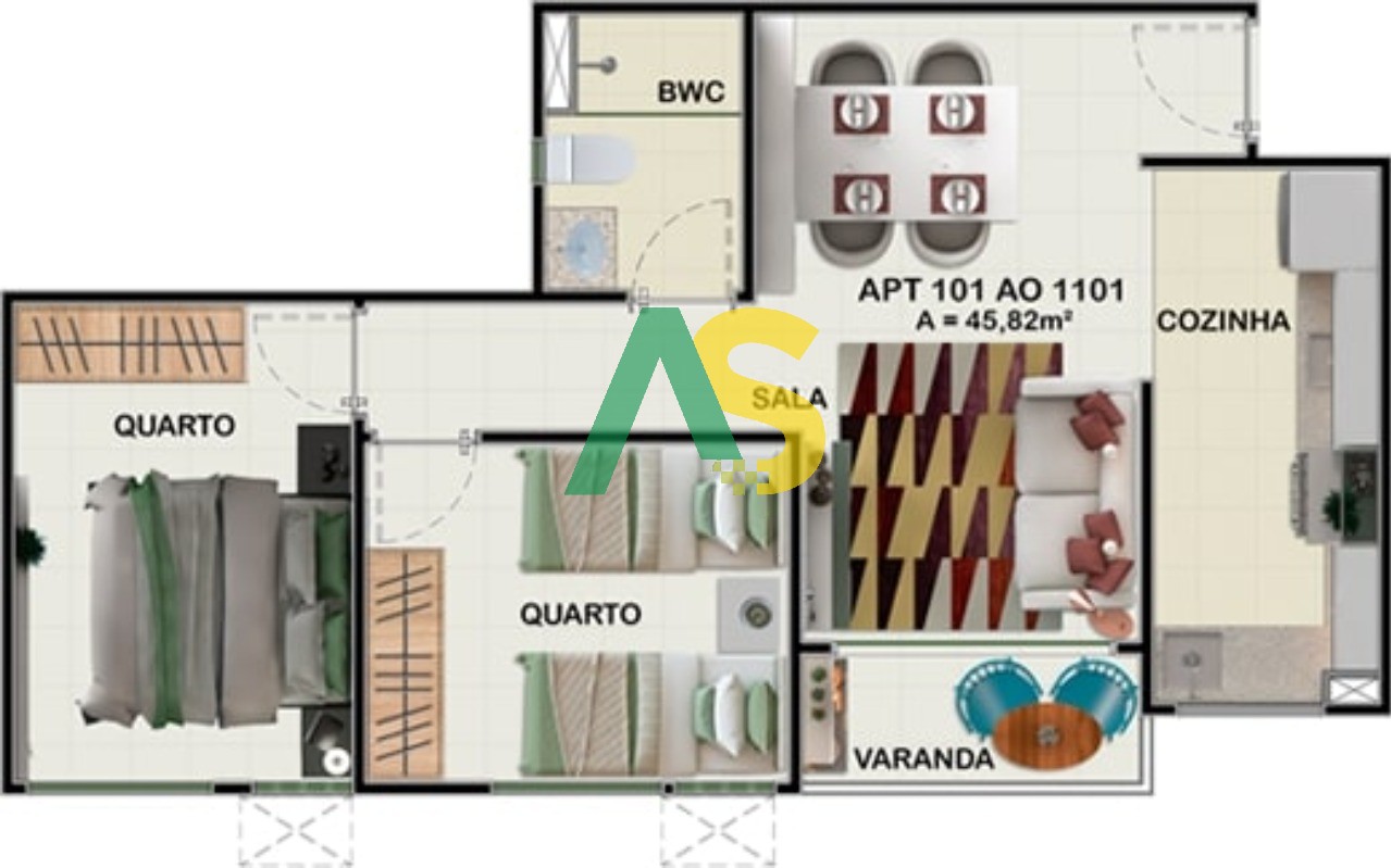 Apartamento, 2 quartos, 45 m² - Foto 10