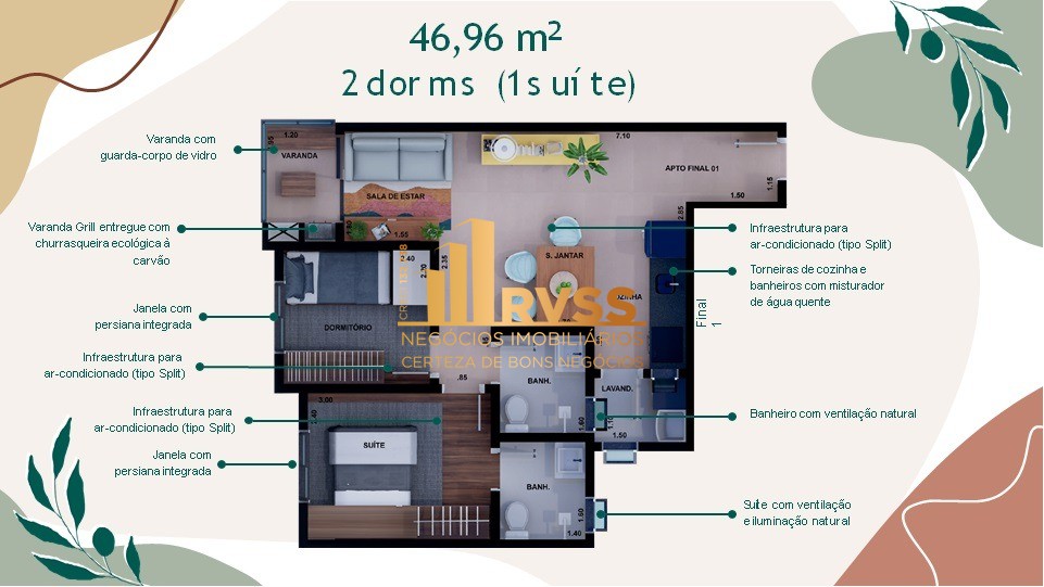 Apartamento à venda com 2 quartos, 46m² - Foto 5