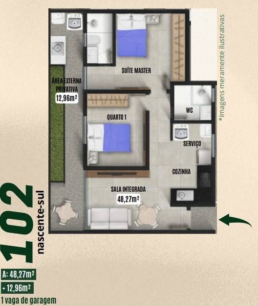 Apartamento, 2 quartos - Foto 3