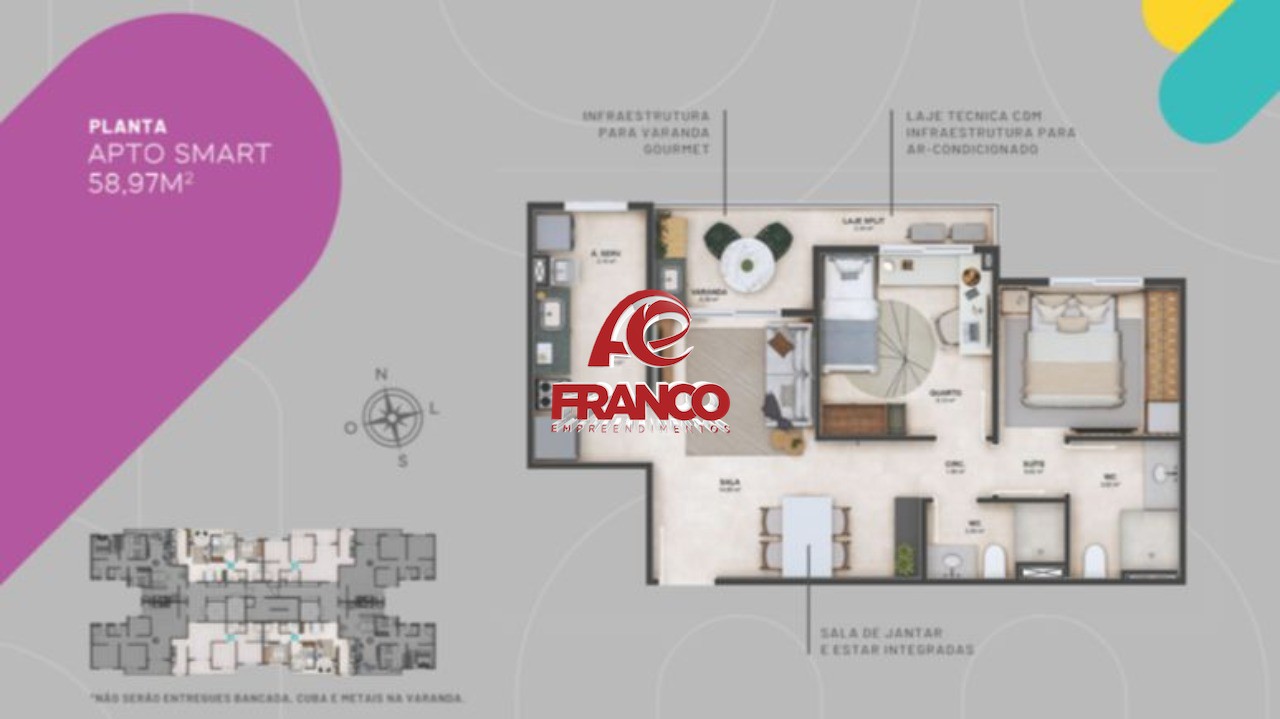 Apartamento à venda com 2 quartos, 58m² - Foto 8