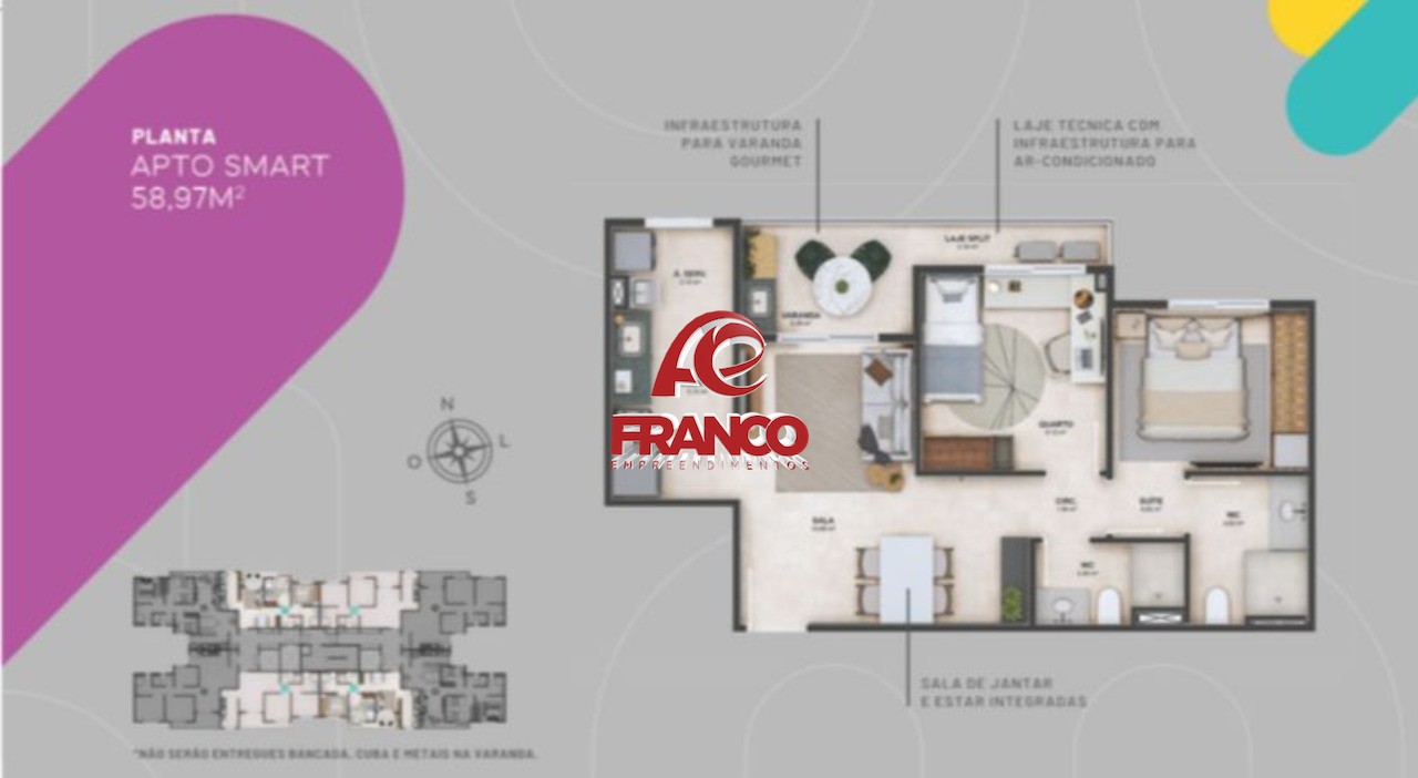 Apartamento à venda com 2 quartos, 58m² - Foto 9