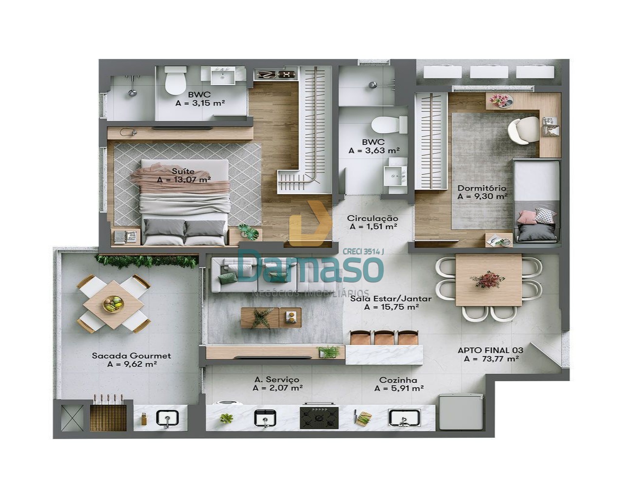 Apartamento à venda com 2 quartos, 73m² - Foto 10