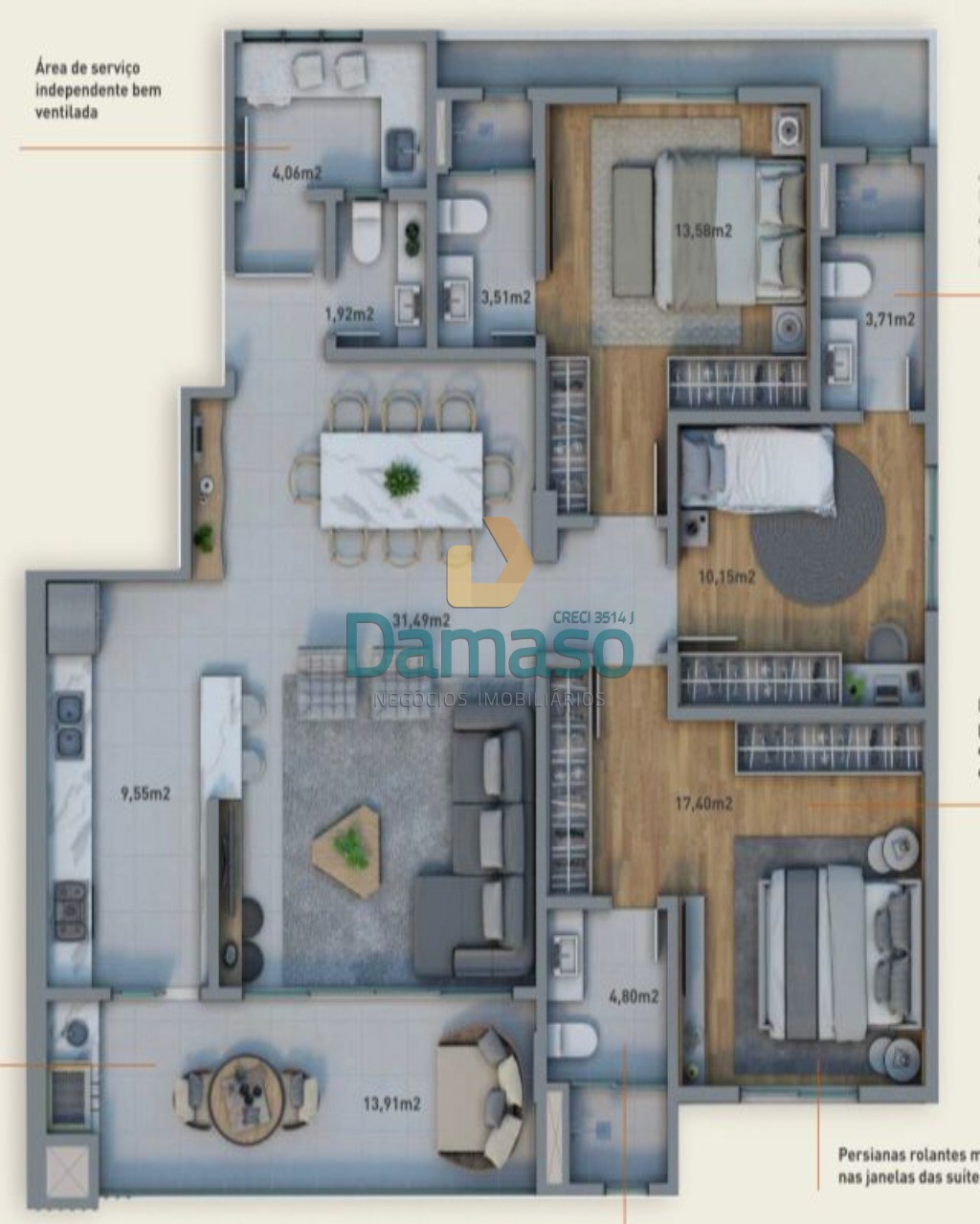 Apartamento à venda com 3 quartos, 134m² - Foto 15