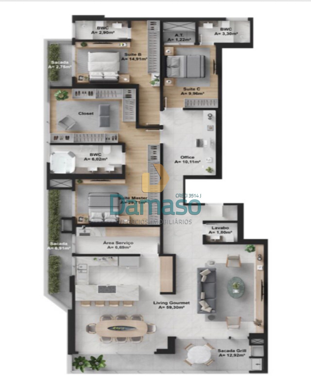 Apartamento à venda com 3 quartos, 162m² - Foto 8