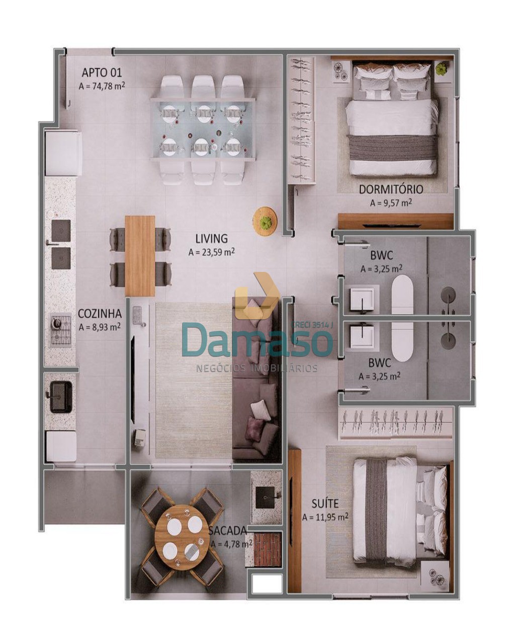 Apartamento à venda com 2 quartos, 74m² - Foto 18