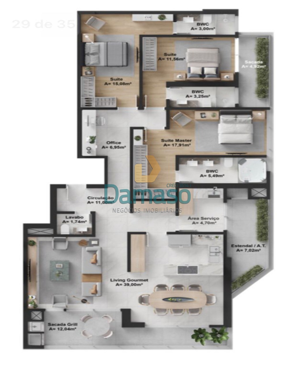 Apartamento à venda com 3 quartos, 162m² - Foto 7