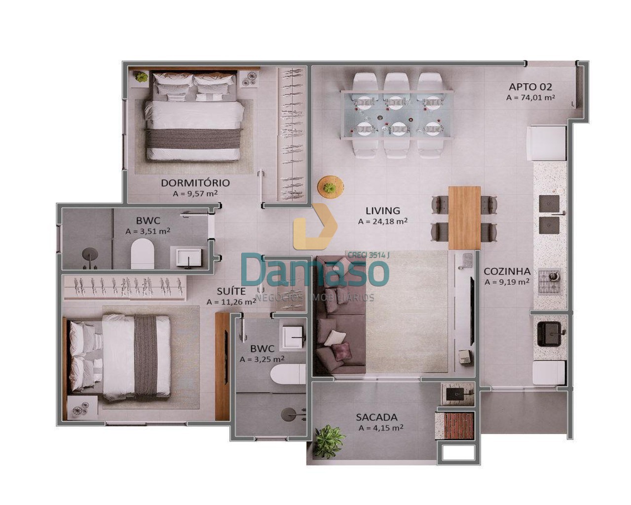 Apartamento à venda com 2 quartos, 74m² - Foto 19