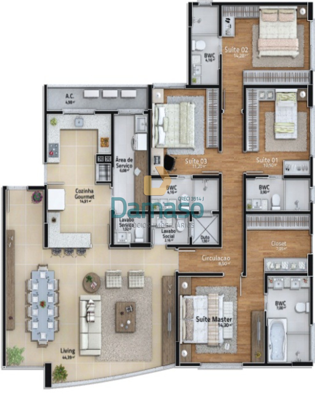 Apartamento à venda com 3 quartos, 161m² - Foto 19