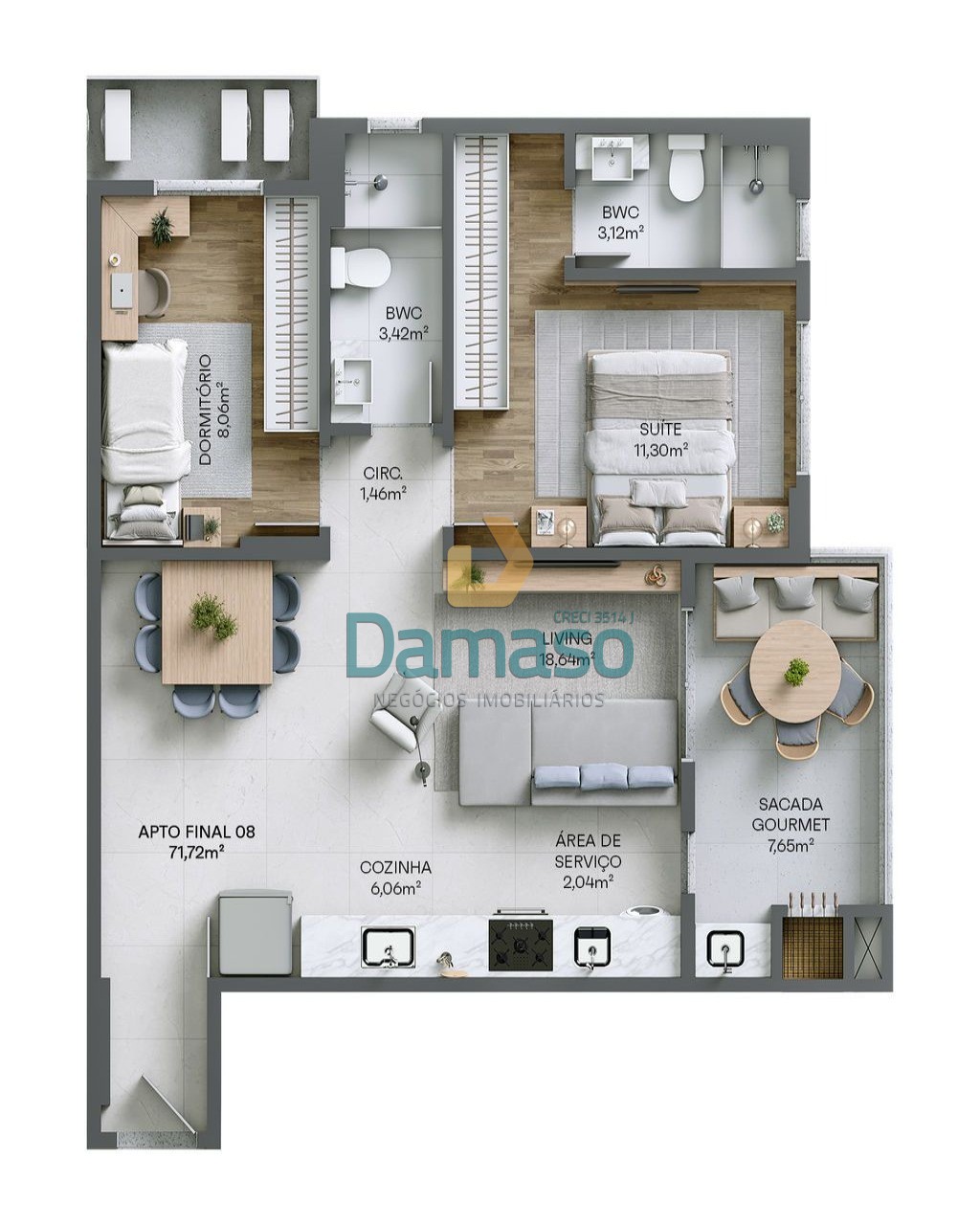 Apartamento à venda com 2 quartos, 69m² - Foto 17