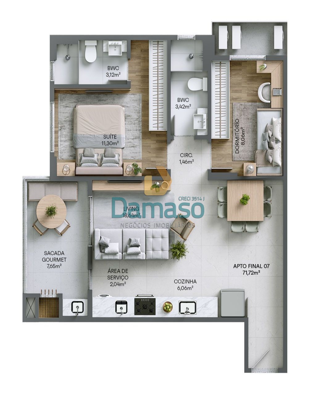 Apartamento à venda com 2 quartos, 69m² - Foto 18