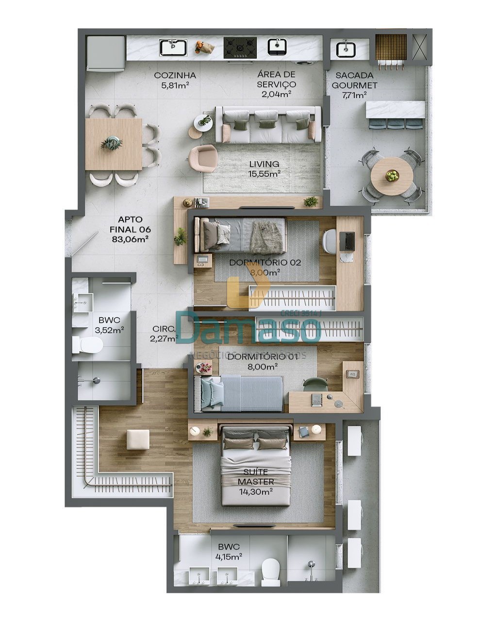 Apartamento à venda com 2 quartos, 69m² - Foto 15