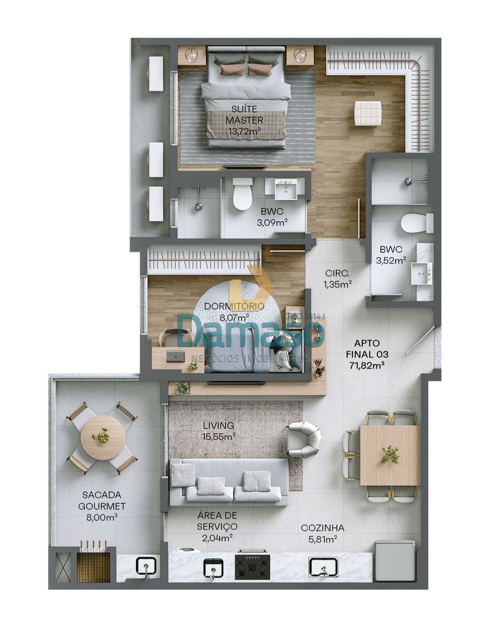 Apartamento à venda com 2 quartos, 69m² - Foto 12