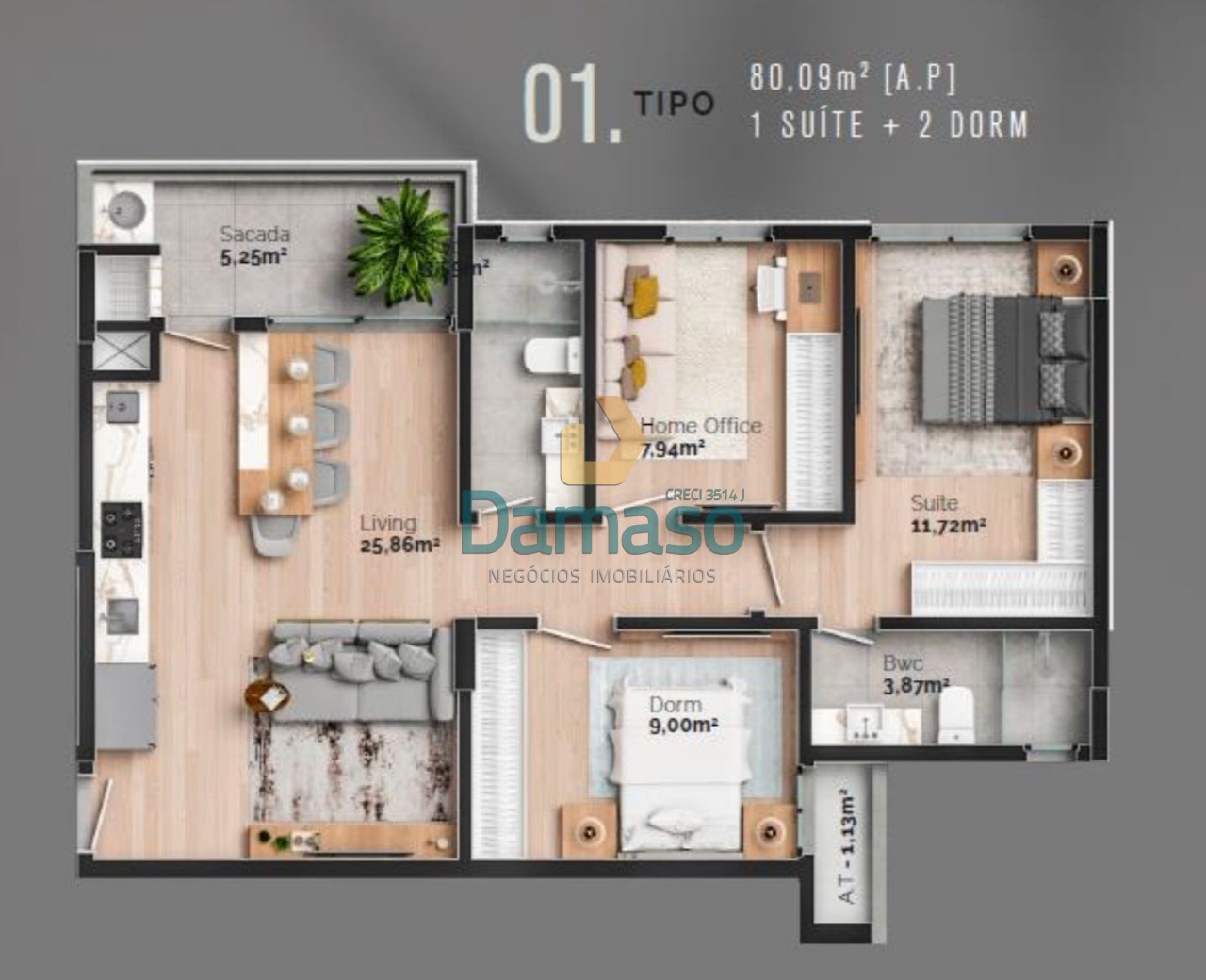 Apartamento à venda com 3 quartos, 80m² - Foto 17