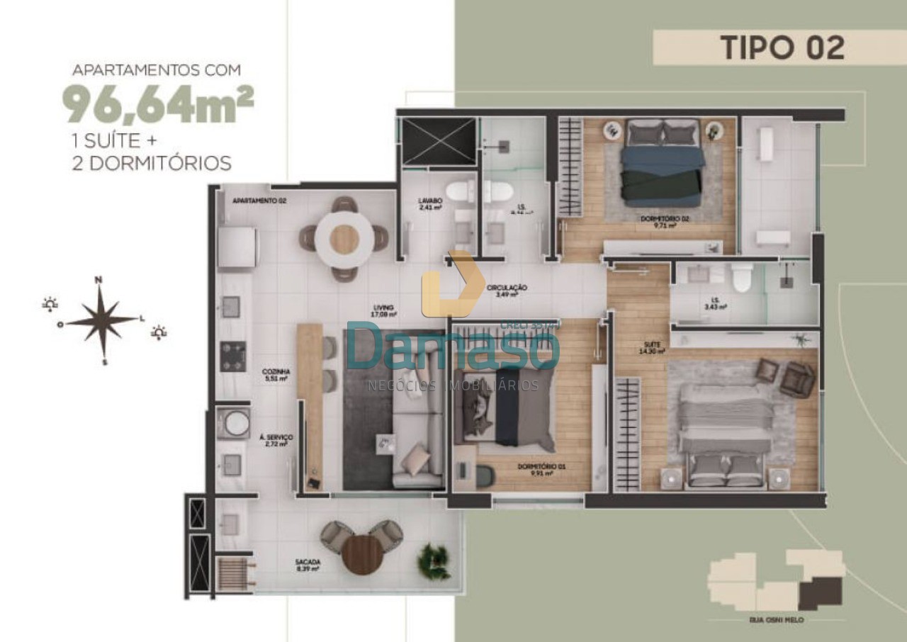 Apartamento à venda com 3 quartos, 96m² - Foto 24