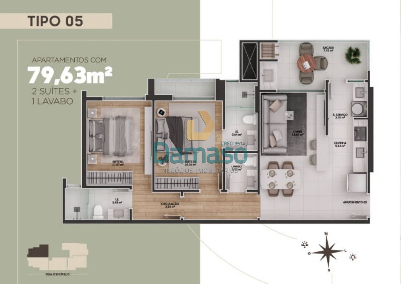 Apartamento à venda com 2 quartos, 79m² - Foto 25