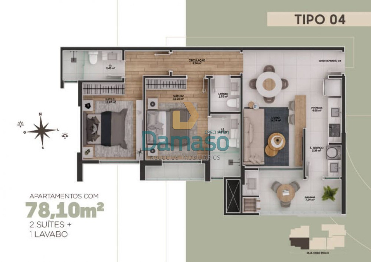 Apartamento à venda com 2 quartos, 79m² - Foto 24