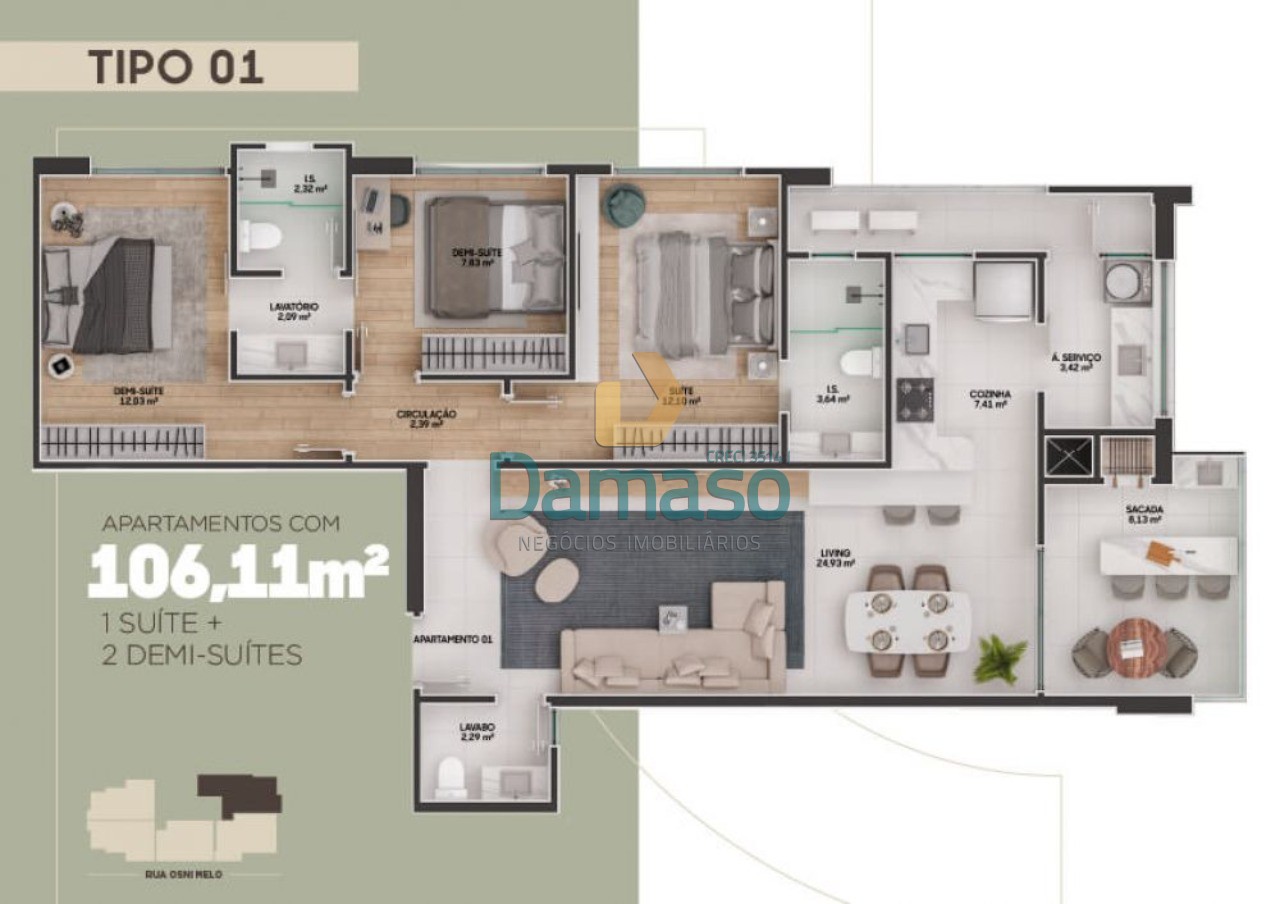 Apartamento à venda com 3 quartos, 96m² - Foto 25