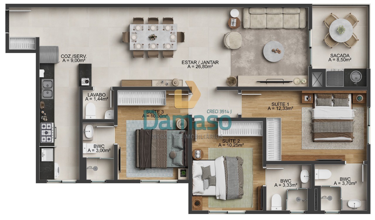 Apartamento à venda com 3 quartos, 105m² - Foto 17