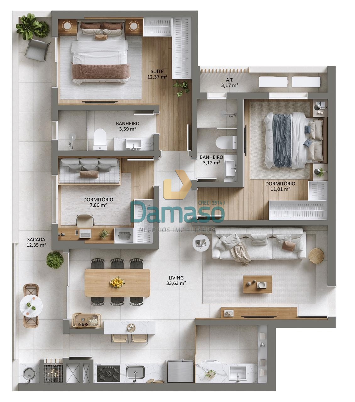 Apartamento à venda com 2 quartos, 74m² - Foto 4