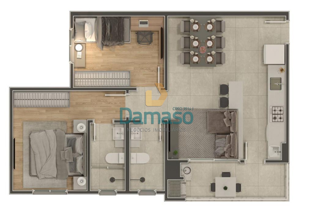 Apartamento à venda com 2 quartos, 59m² - Foto 9